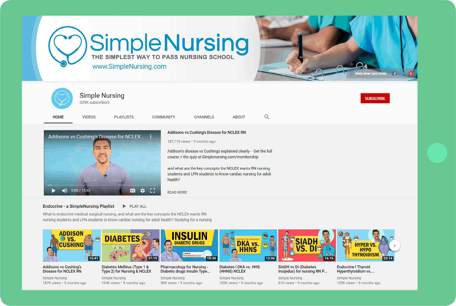 Healthcare explainer videos in Simple Nursing Youtube Channel
