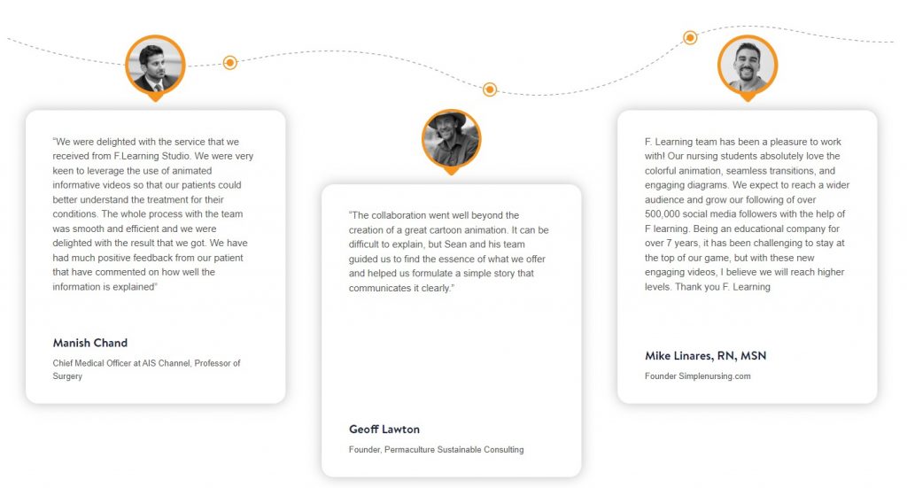 Customer's testimonials on healthcare animation services